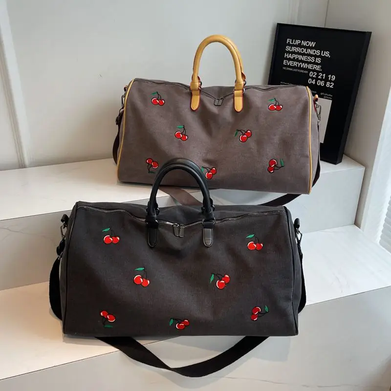 Bolsa de viagem para mulheres, bolsa retrô de lona de grande capacidade para homens, bolsa de bagagem para viagens ao ar livre, bolsa de fitness versátil para esportes