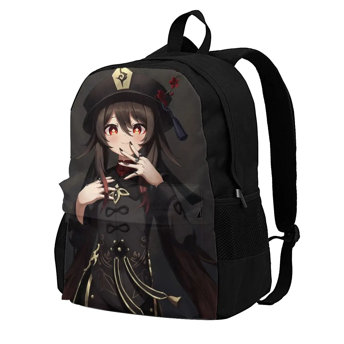 Genshin Impact Hu Tao Backpacks namecard papilio charontis hutao Polyester Outdoor Woman Backpack Big Streetwear Bags