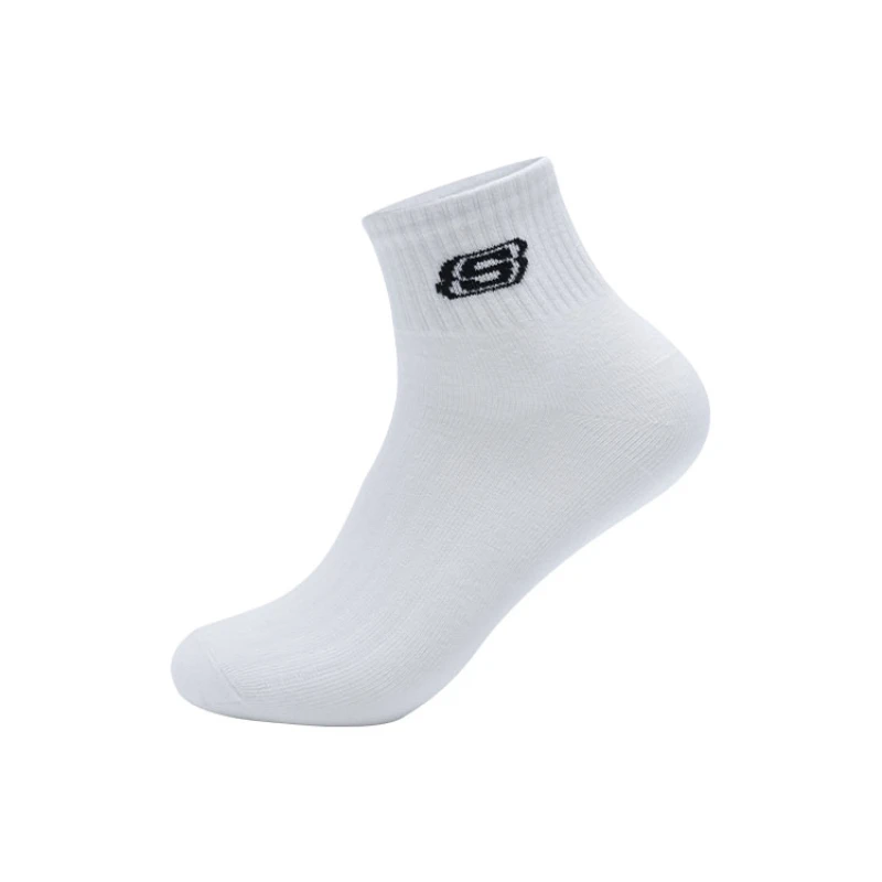 Skechers Men Cotton Sock Men's Sport Breathable Soft Letter Fashion Sneakers High Elastic Middle Tube Stocking Sox Running