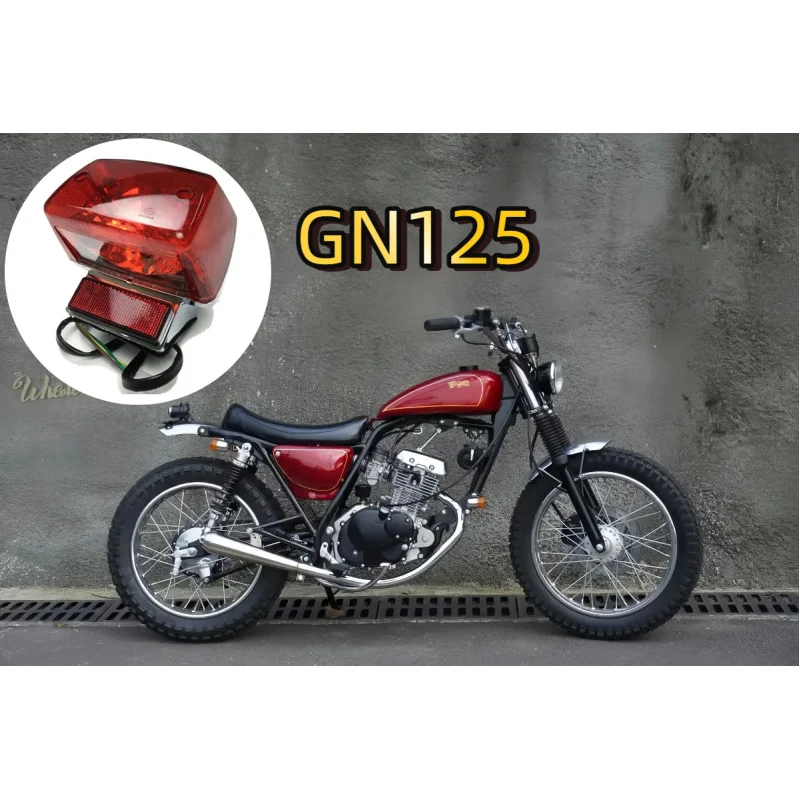 Luz trasera de motocicleta, luz de giro para Haojue Suzuki Qingqi Lifan Dayun GN 125cc GN125H GN125F, luz de freno trasero, lámpara Winker