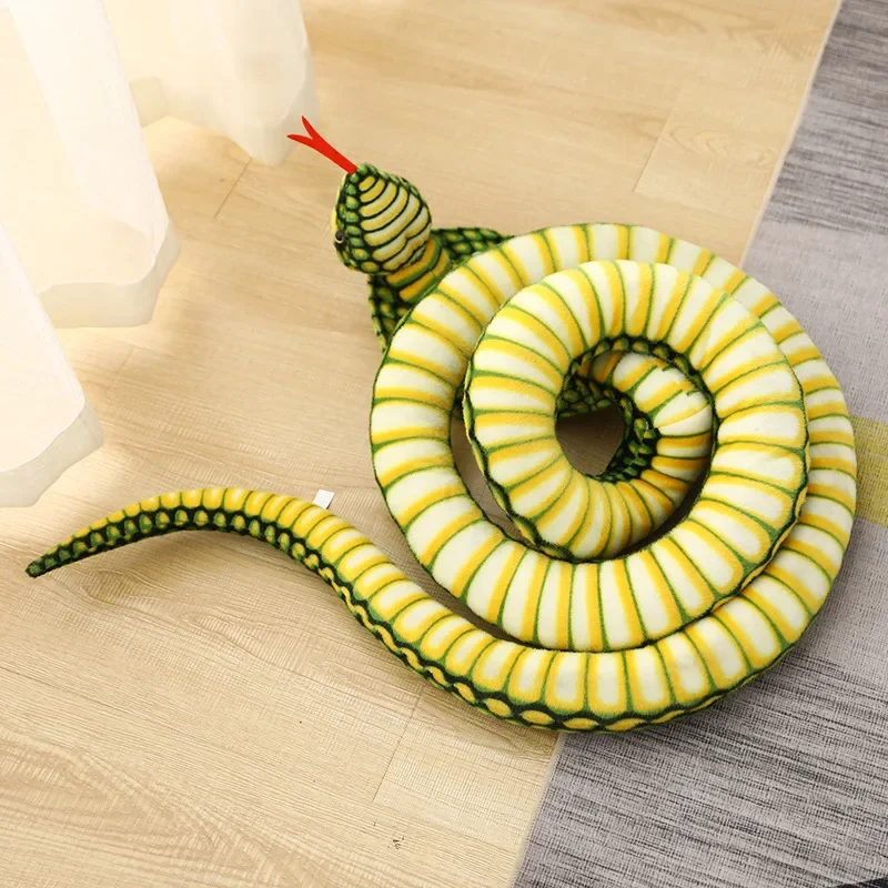 80cm Realistic Cobra Figure Lifelike Python Pit Viper Plush Toy Soft Stuffed Animal Snake Decor Birthday Gifts for Children