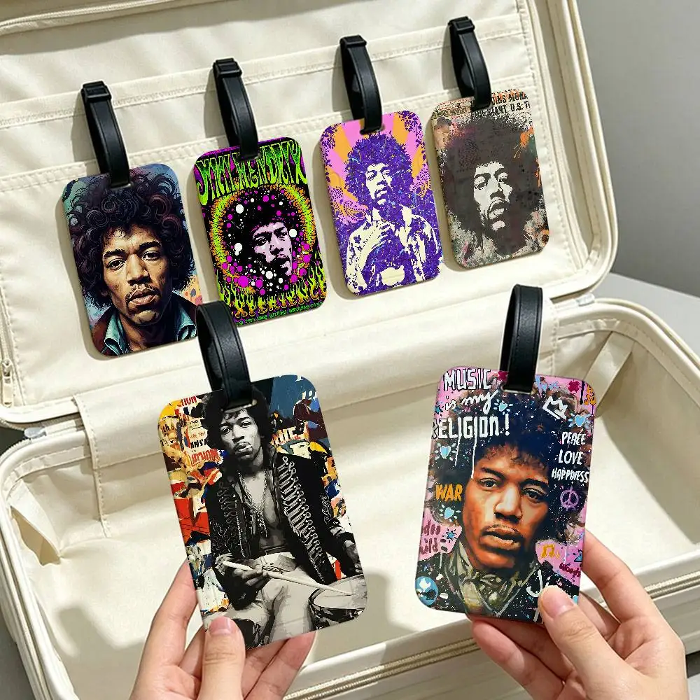 Singer J-Jimi H-Hendrix Durable PVC Anti lost Baggage Tag With Info Card Lightweight Luggage Identification Label