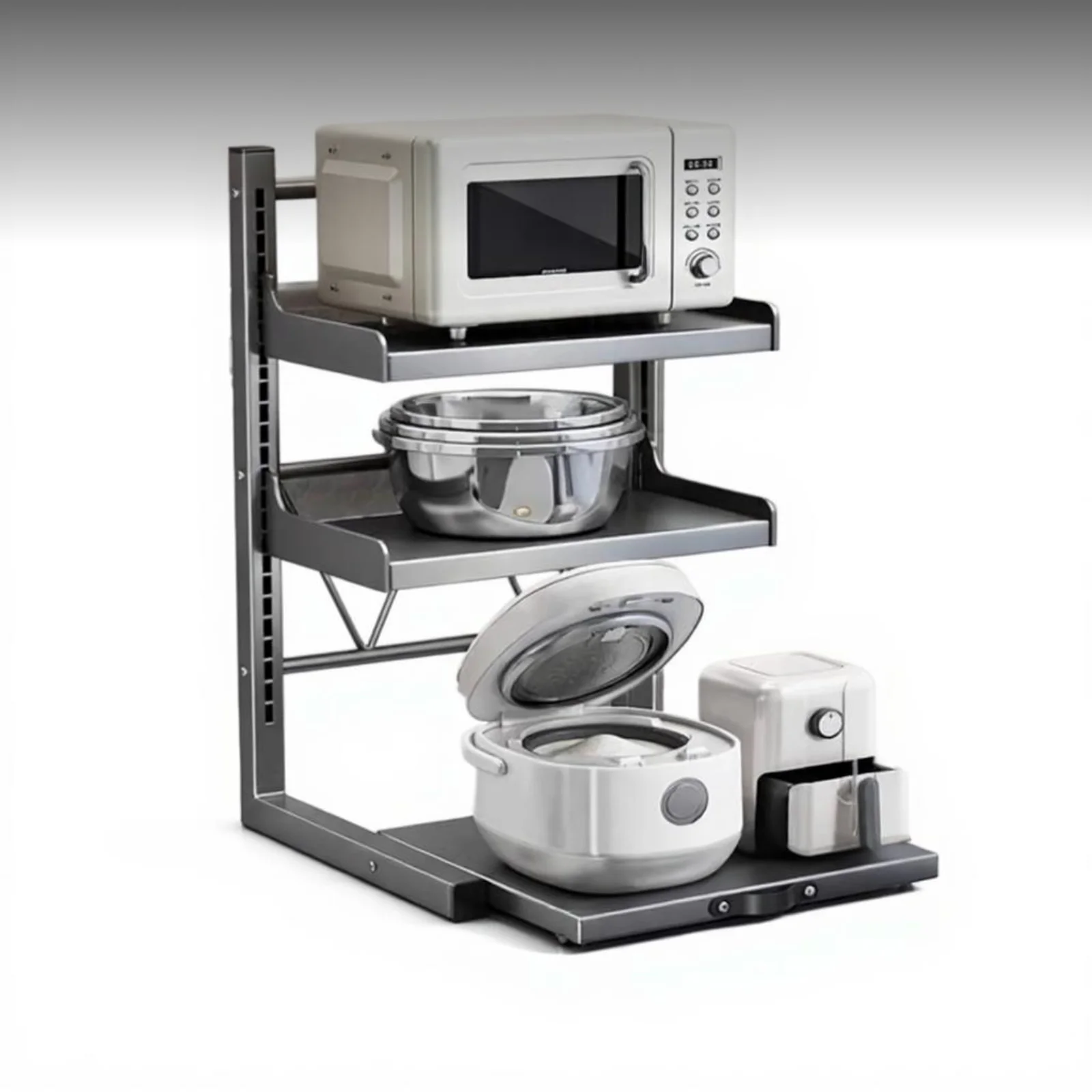 

Microwave Oven Rack with Pull-Out Drawer, Carbon Steel