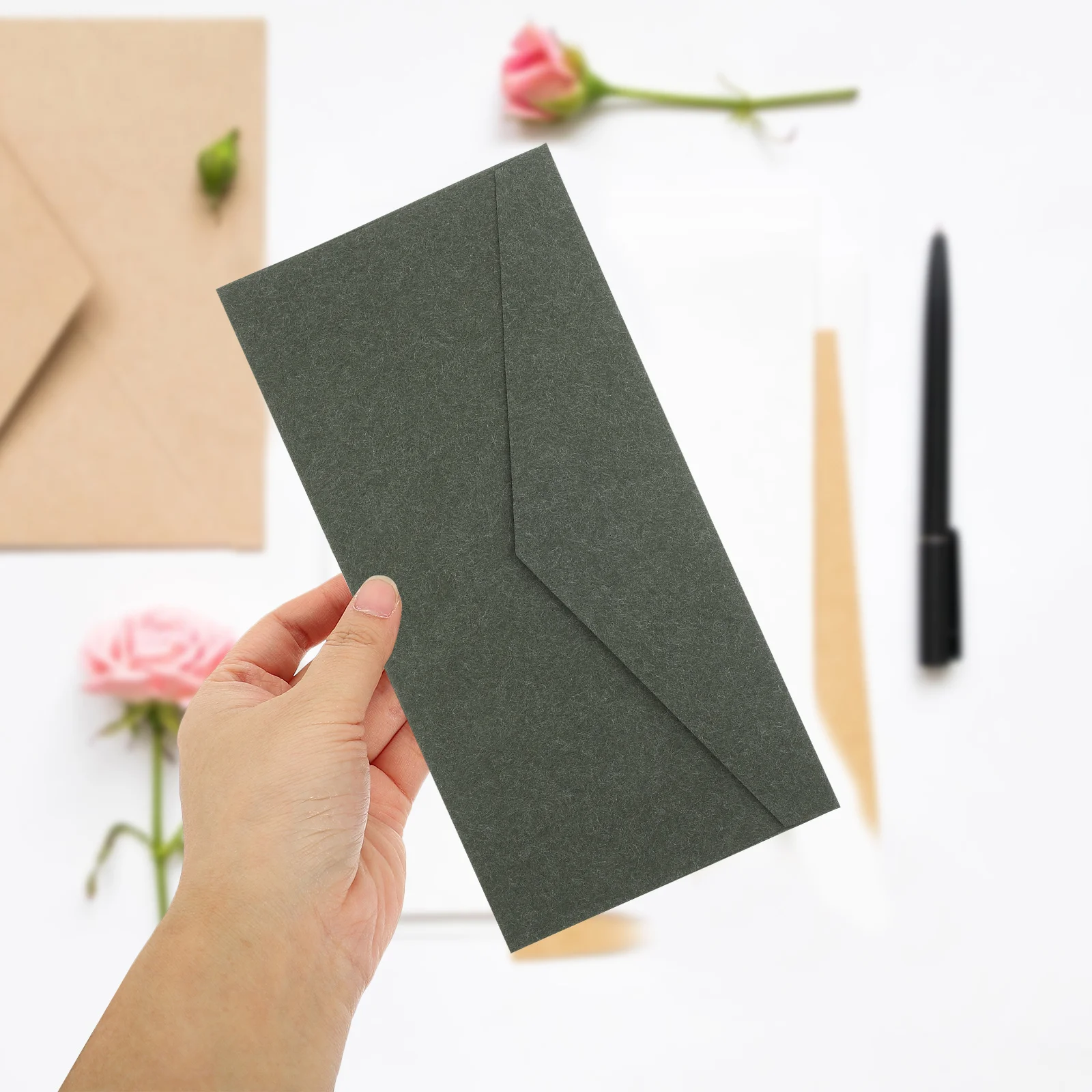 

10Pcs Decorative Invitation Envelopes Classy Simplicity Design Tea Party Supplies Portable Card Envelopes Festival Accessories