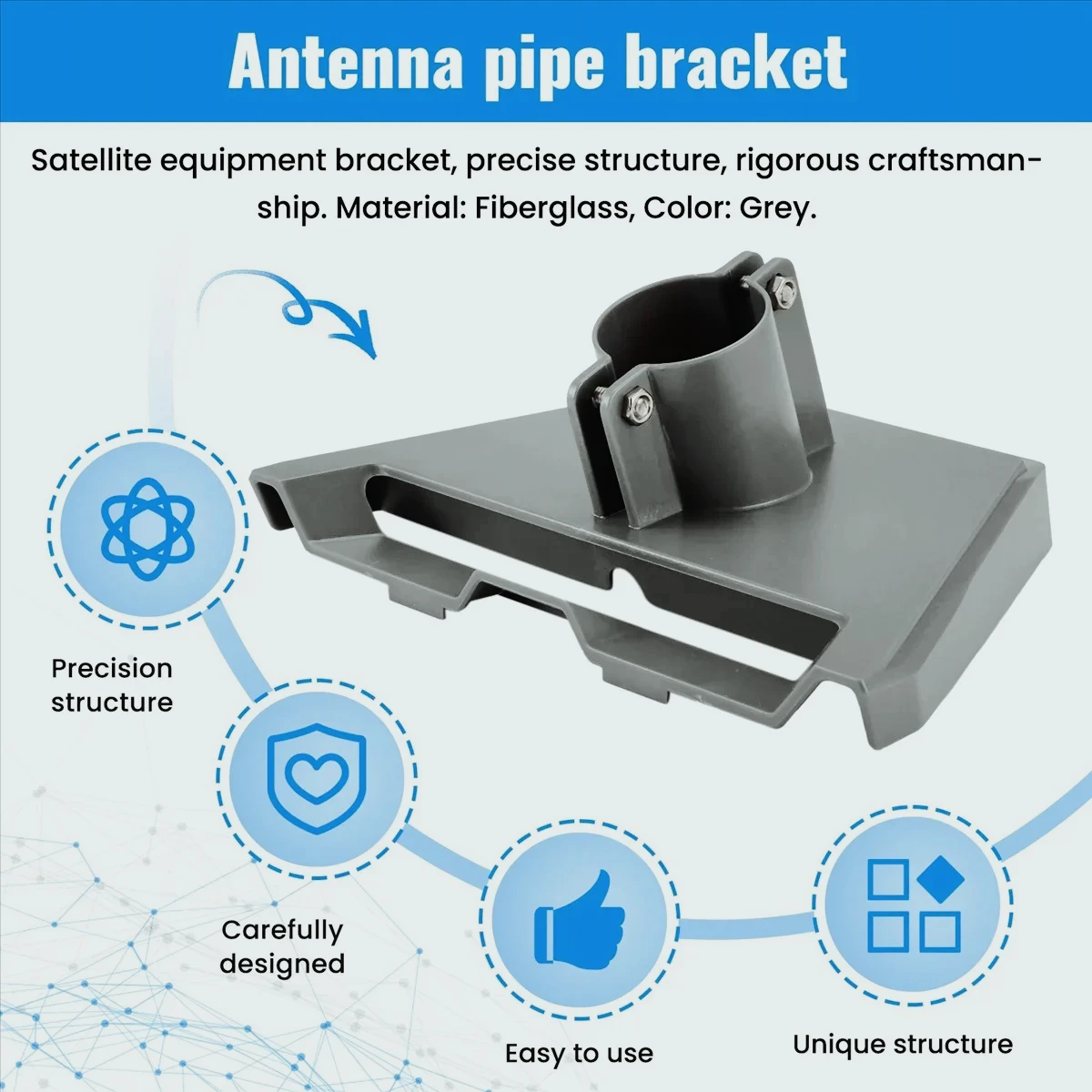 For Starlink Gen 3 Pipe Adapter Round Tube Adapter Pole Mount Bracket for Starlink V3 Plate Roof