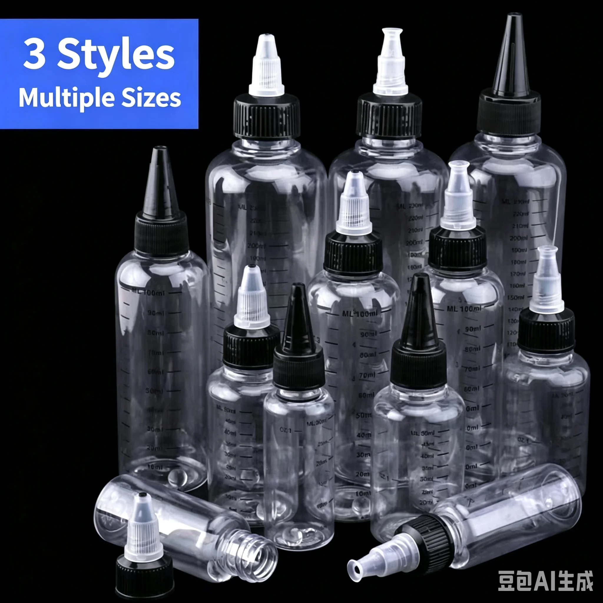 Multisizes Model Paint Mixing Bottles PET Materials Built with Scale Markings and Balls for Model Building Hobby DIY Tool