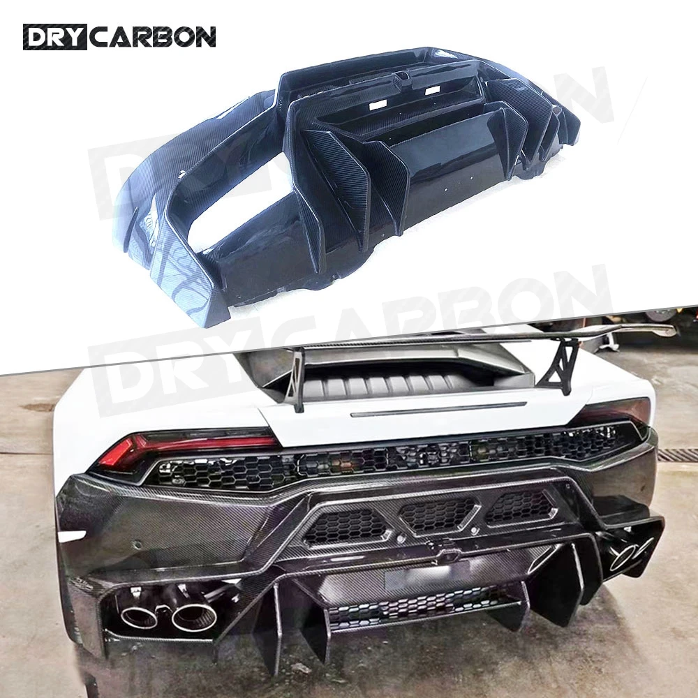 

Carbon Fiber Rear Lip Diffuser Spoiler for Lamborghini Huracan LP610 Rear Bumper Spoiler Car Styling Back Diffuser 2014 - 2019