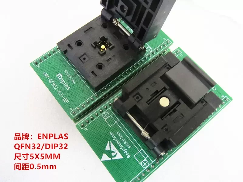 

Opentop QFN32/DIP QFN-32(40)BT-0.5-02 Burn-in Sockets Test Sockets IC Programming Block ENPLAS Socketstest bench