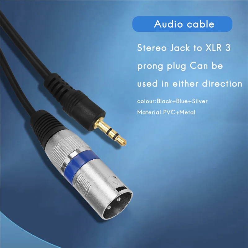 ZIZI 3Pcs  3.5Mm Stereo Jack Plug To 3 Pin XLR Male Cable Microphone Audio Record