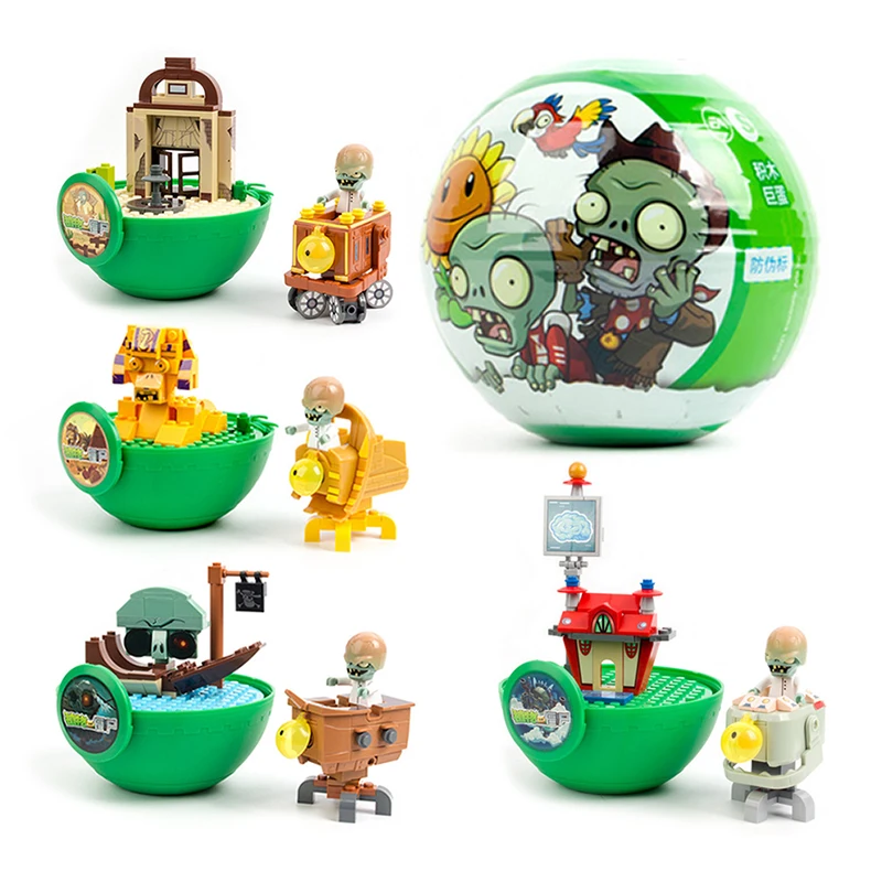 Plants vs. Zombies Toys Giant Gacha Assembled Building Block Doll Game Figure Model Children\'s Jenga Gifts Style Randomly Send