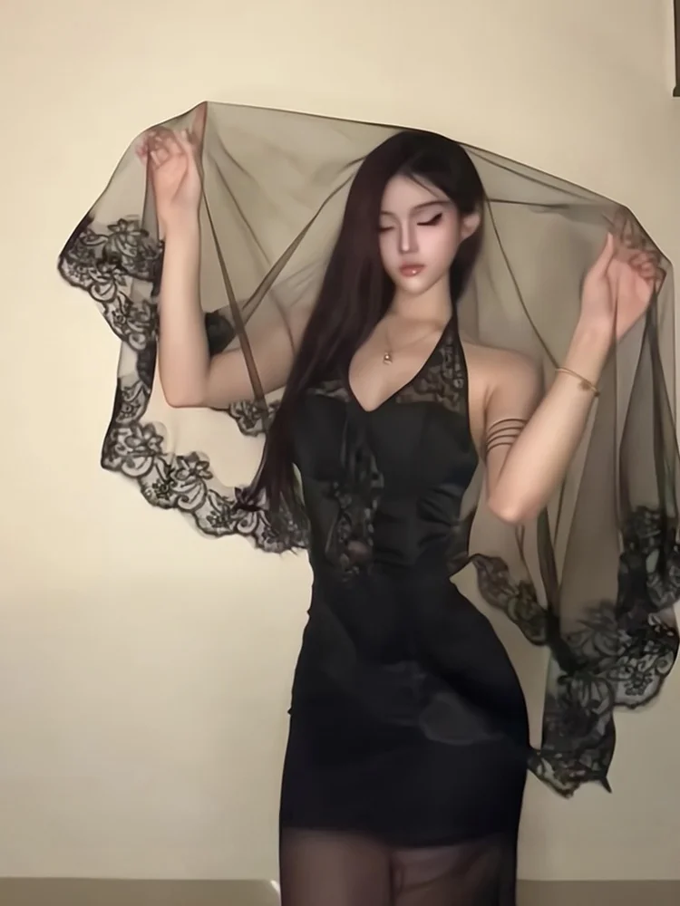 

Bla Lace Off-oulder Svel Dr Women's Sexy Pure Desire Slim Fit Me Skirt V-Ne Hanging Ne Autumn Cisas