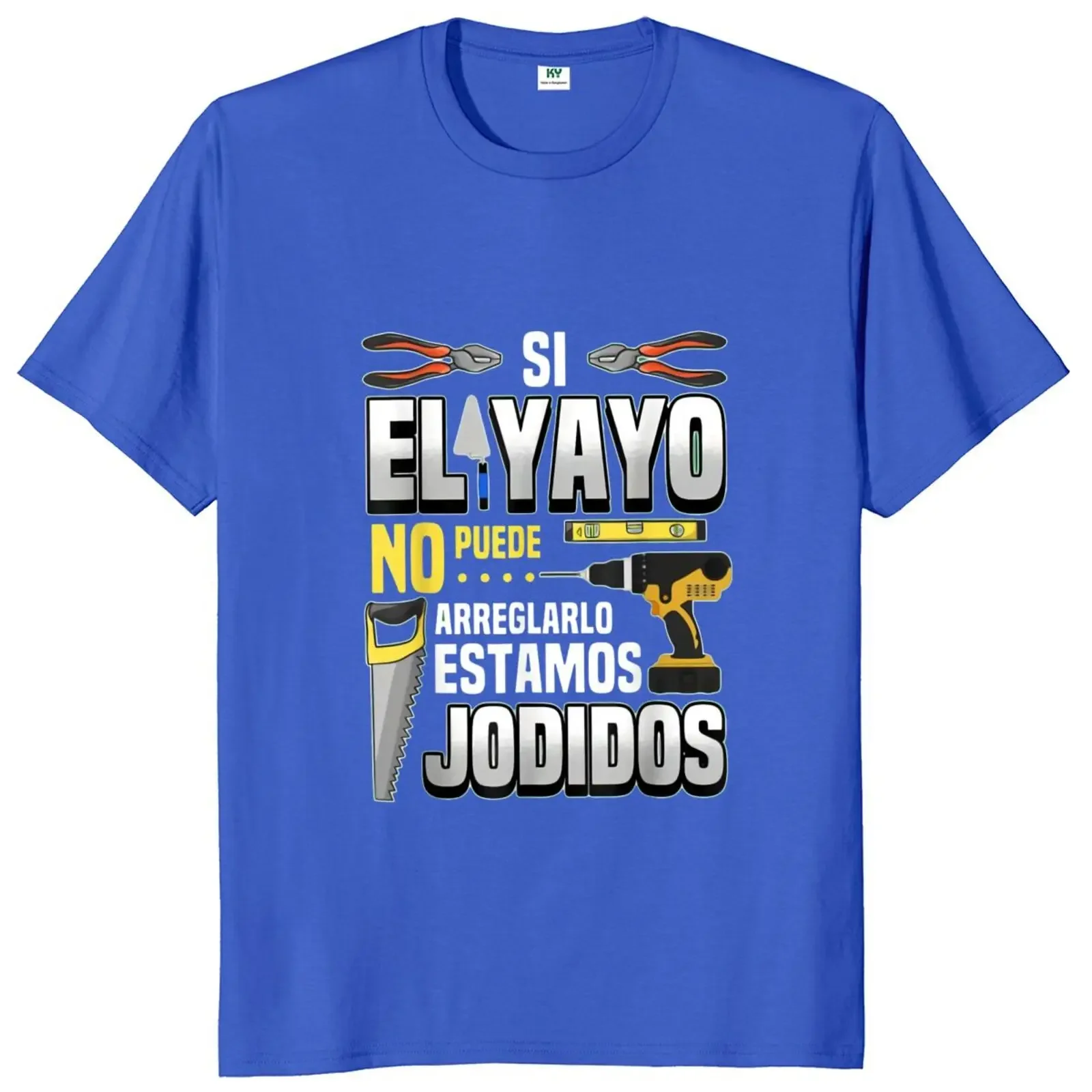 If Grandfather Can't Fix It We're Screwed T Shirt Vintage Spanish Texts Worker Dad Gift Tops Casual 100% Cotton Unisex EU Size