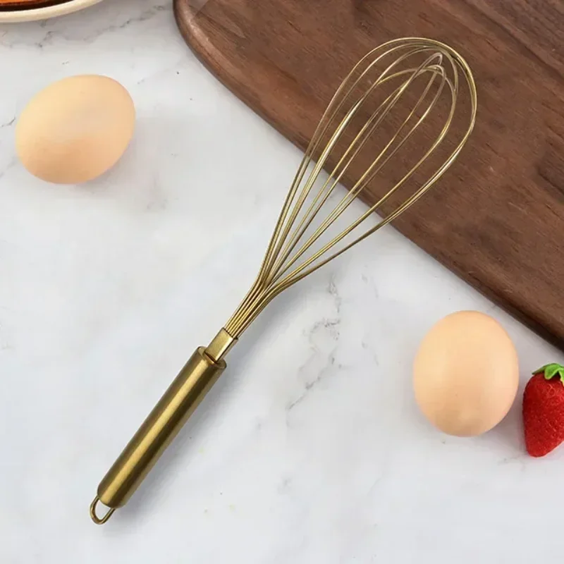 Manual Egg Beater Kitchen Baking Tool Suit Gold Stainless Steel Whisk Screening Cup Of Scraper Egg Powder Mixer Stirring Rotary