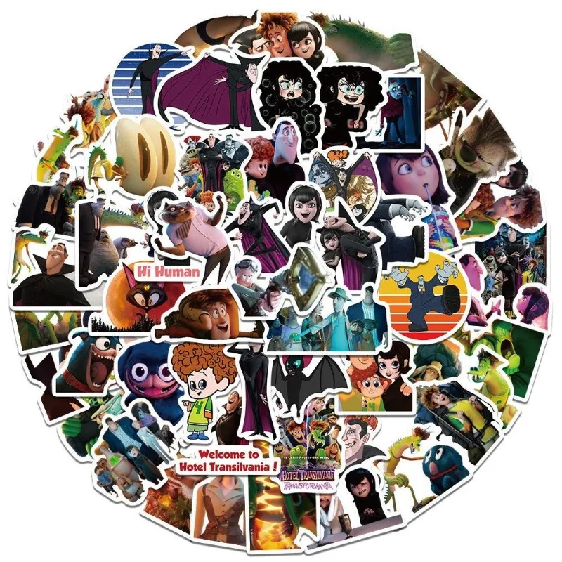 60 قطعة فندق كارتون شخصية ترانسيلفانيا ‌ ملصقات زخرفية على الجدران الإبداعية