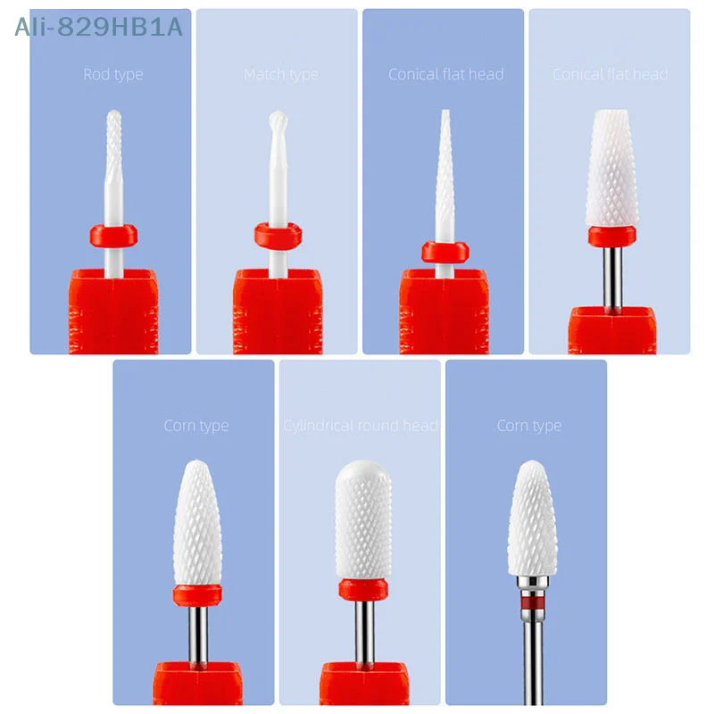 1PC Ceramic Tungsten Nail Drill Bit Milling Cutter For Manicure Pedicure Nail Files Buffer Nail Art Equipment Accessory