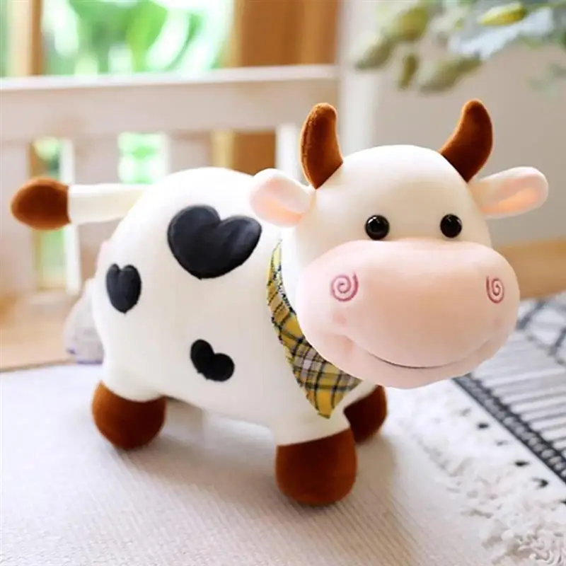 25 Cm Stuffed Animal Toy Cartoon Smile Plush Cow Plush Toys for Girls Cotton Animal Plush Doll Filled Children Toys