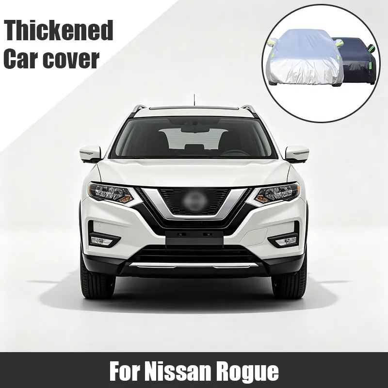 

For Nissan Rogue Full Car Cover Side Zipper Design Waterproof Dustproof Sun Protection Outdoor Vehicle Cover