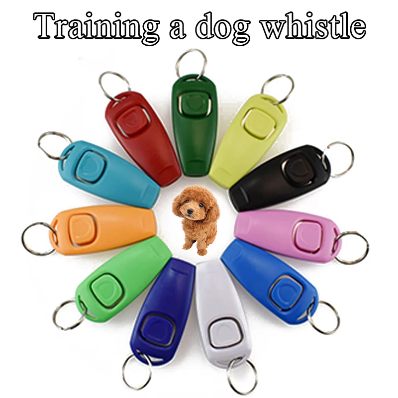 Solid Color Dog Whistle, Pet Trainer, Click Pet Equipment with Keychain, Puppy Aid Guide, Obedience, Clicker, Pet Supplies