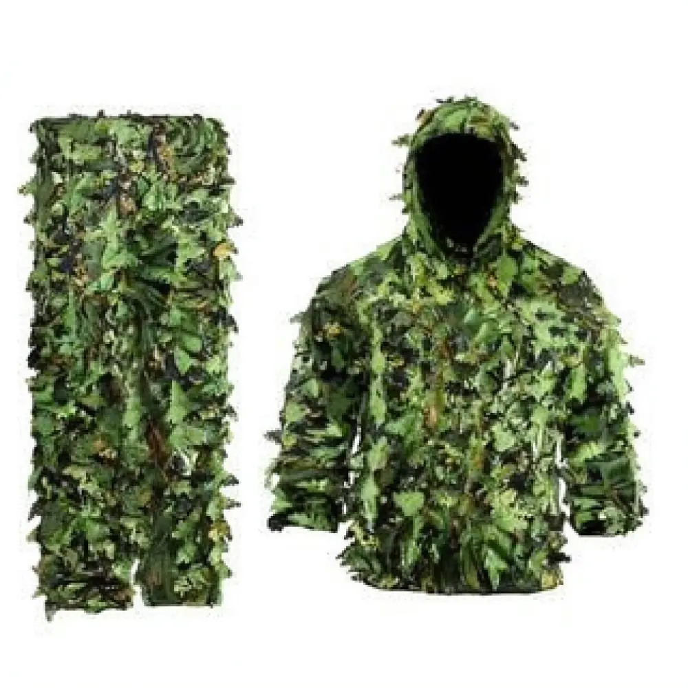 Professional 3D Bionic Leaf Camouflage Ghillie Suit Tactical Training Gear Breathable Polyester Apparel For Hunting And Birding