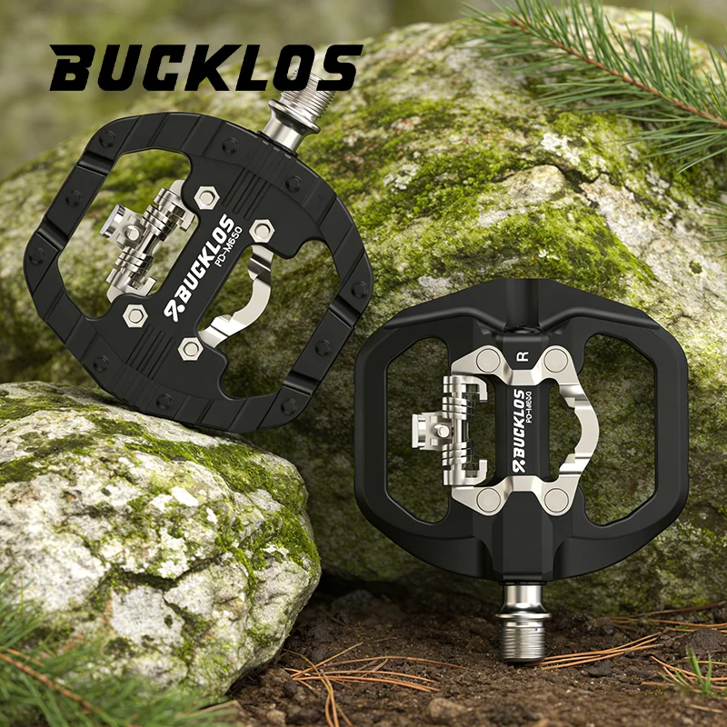 

BUCKLOS Bike Pedal Lock Flat Mixed 9/16 MTB Road Bike Pedal For SPD Sealed Bearings Non-slip Bicycle Pedal Bike Accessories