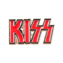 2023 New Band Brooch English Alphabet KISS Brooch Versatile Metal Badge Pin Accessories Wholesale