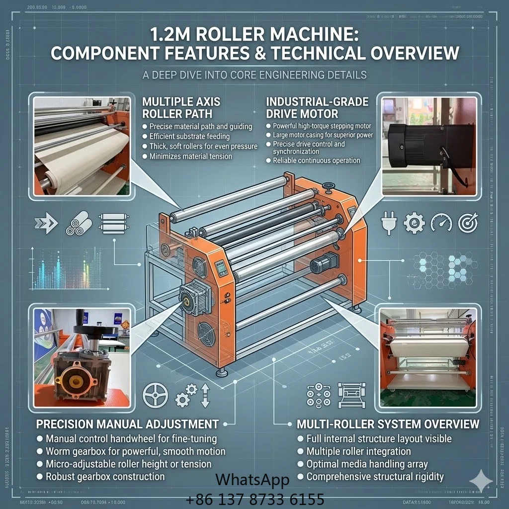 1.2m Automatic Roll To Roll Rotary Heat Press 200mm Drum Machine For Textile Sublimation