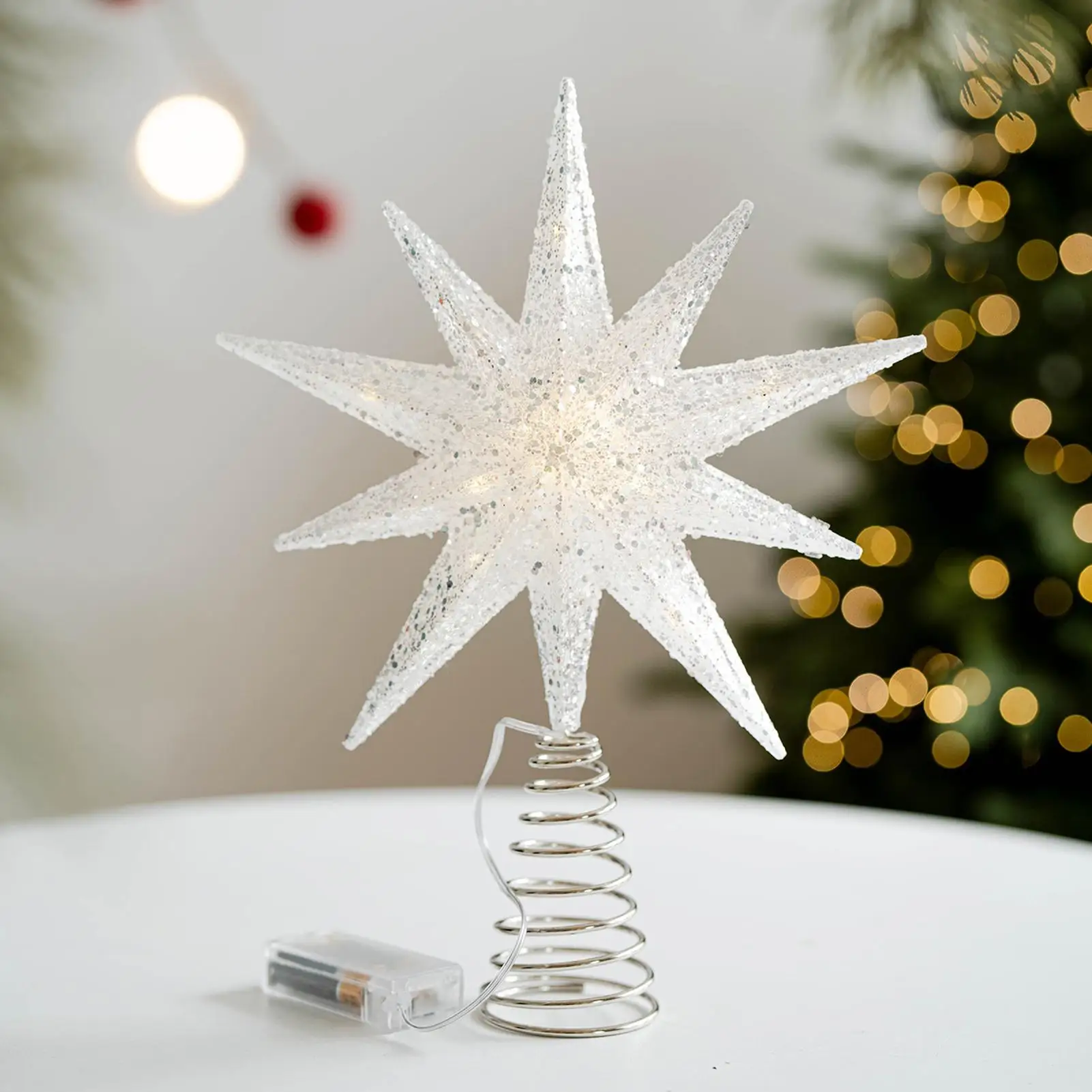

Рождественская елка Топпер Украшения на верхушке дерева Рождественский блестящий звездный орнамент Украшение на верхушку дерева для офиса Крытый домашний бар Магазин