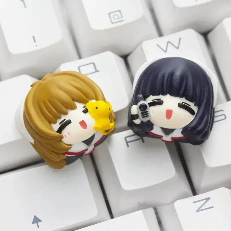 Anime Keycaps Resin Cardcaptor Sakura Kinomoto Sakura Daidouji Tomoyo Mechanical Keyboard Accessories Point Keycap Game Gifts