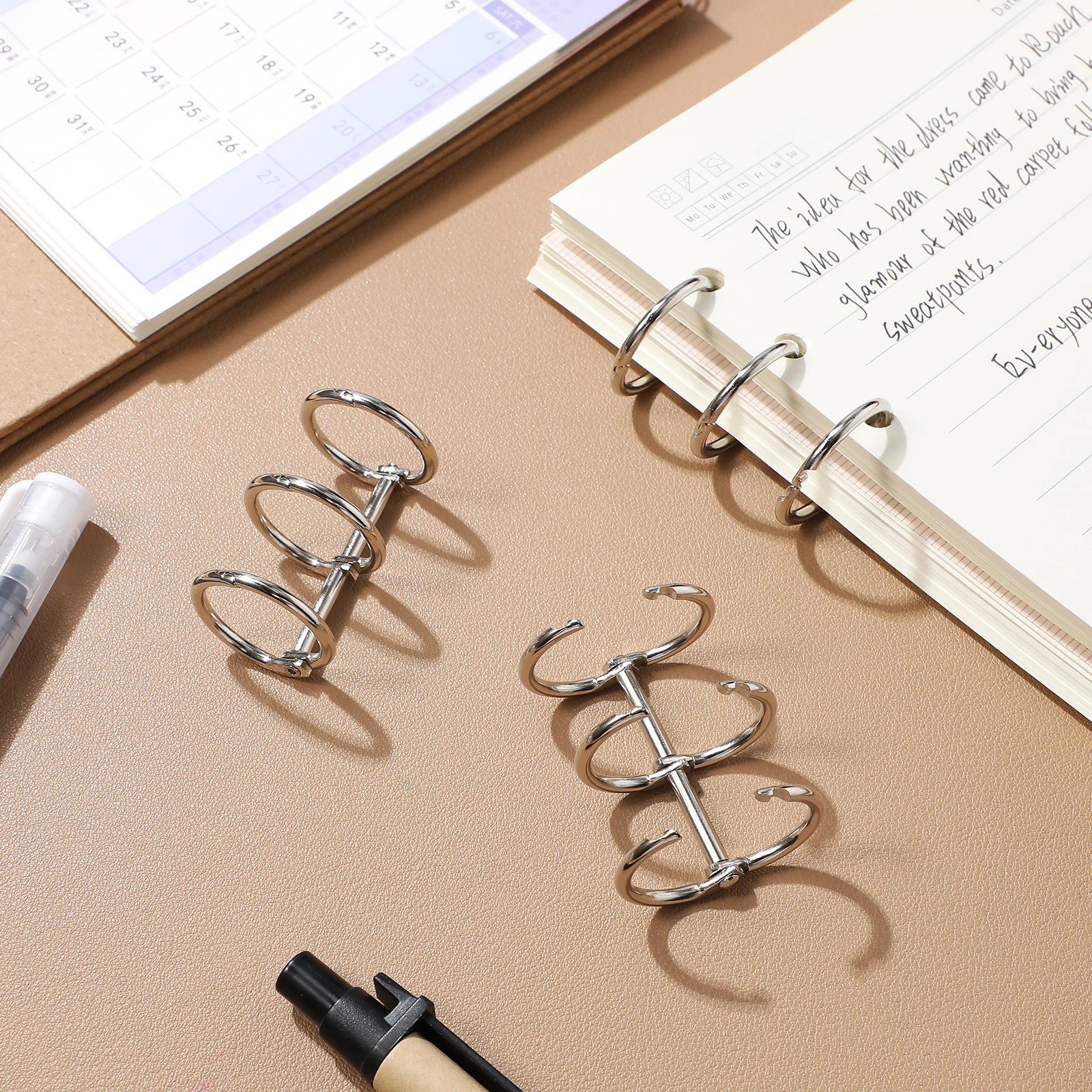 20 قطعة أجندة مكتبية /رزنامة مكتبية حلقة الموثق متمحور خواتم معدنية فضفاضة ورقة كتاب خواتم ملزمة مقاطع المنظم ل ورقة دفتر ملزمة #2