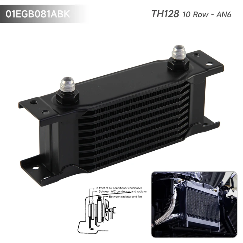 AN6 Matrix Oil Cooler 10/13/16/19/25/34/44 Row Thickness 50mm Universal Engine Transmission 6-AN 9/16