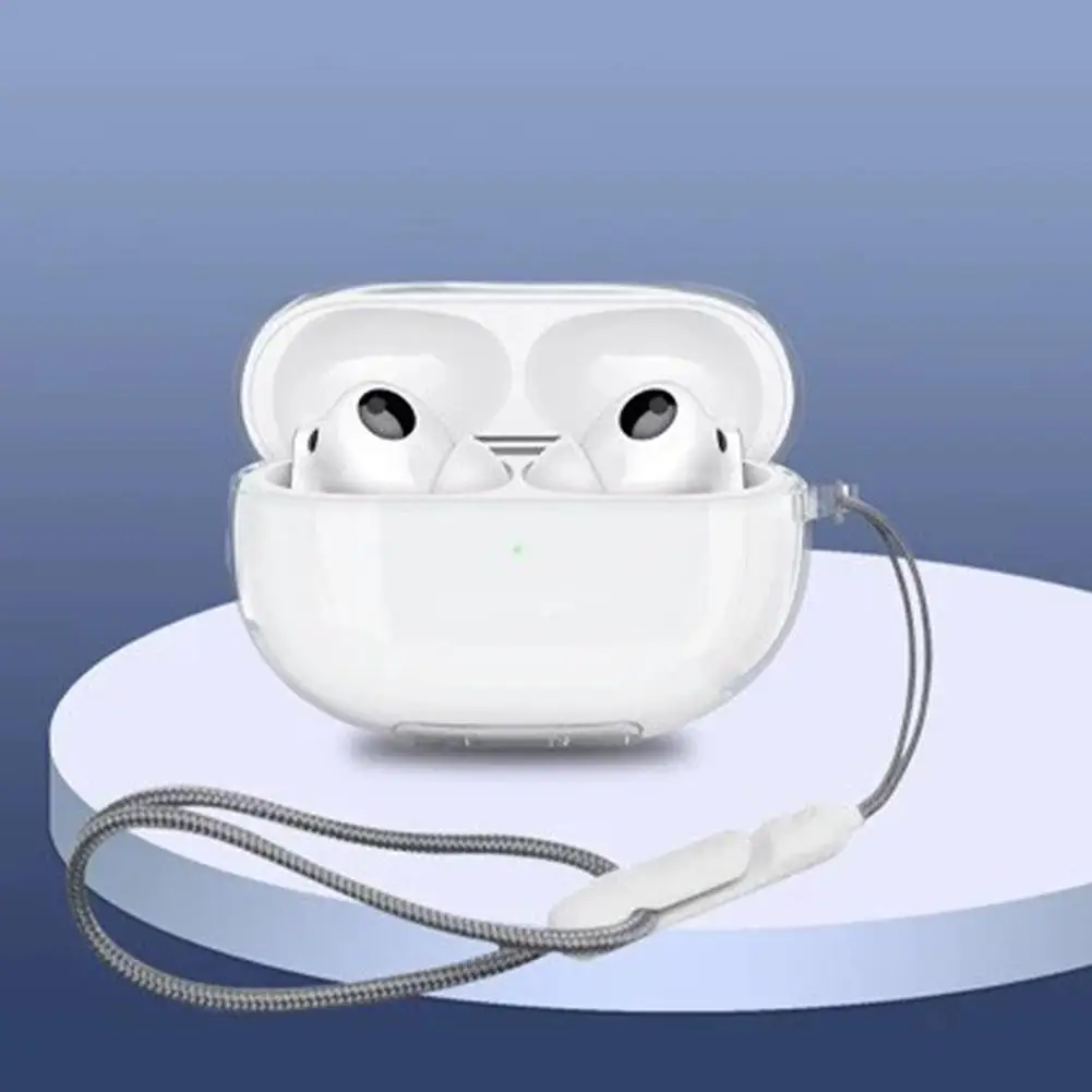 Transparente TPU-Hülle für Huawei FreeBuds Pro5 Anti-Vergilbung Anti-Kratzer Kopfhörer-Schutzhülle mit Trageband