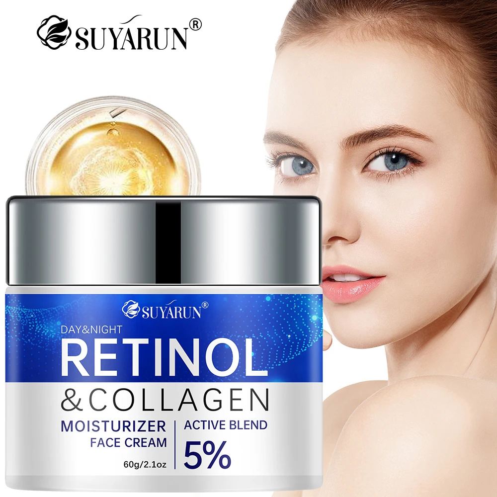 SUYARUN Retinol + Collagen Face Cream - Anti-Aging Wrinkle Reducer & Firming Moisturizer | Hydration Boost for Mature Skin.