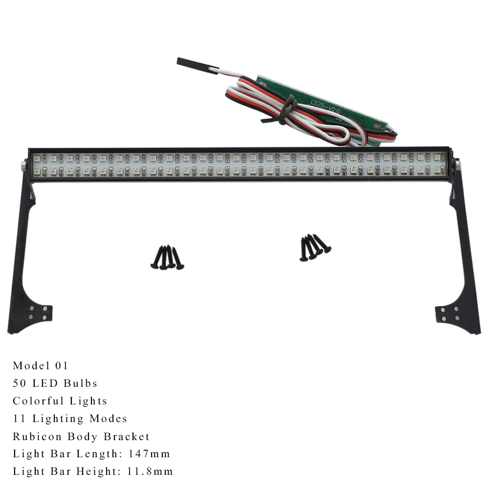 4.8-7.4V Dak Lamp Wit/Kleurrijke Led Licht Bar Voor Rc Crawler Auto X Maxx TRX4 Bronco 2021 SCX10 Capra RBX10 D90 Wpl C24