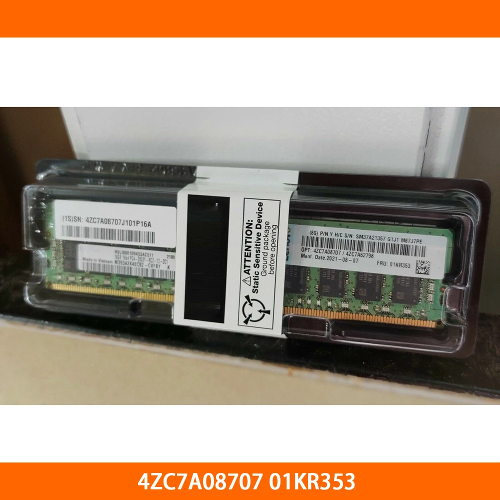 1PCS Server Memory For Lenovo 4ZC7A08707 01KR353 16G DDR3 2933 1RX4 PC4-2933Y-RDIMM Fully Tested