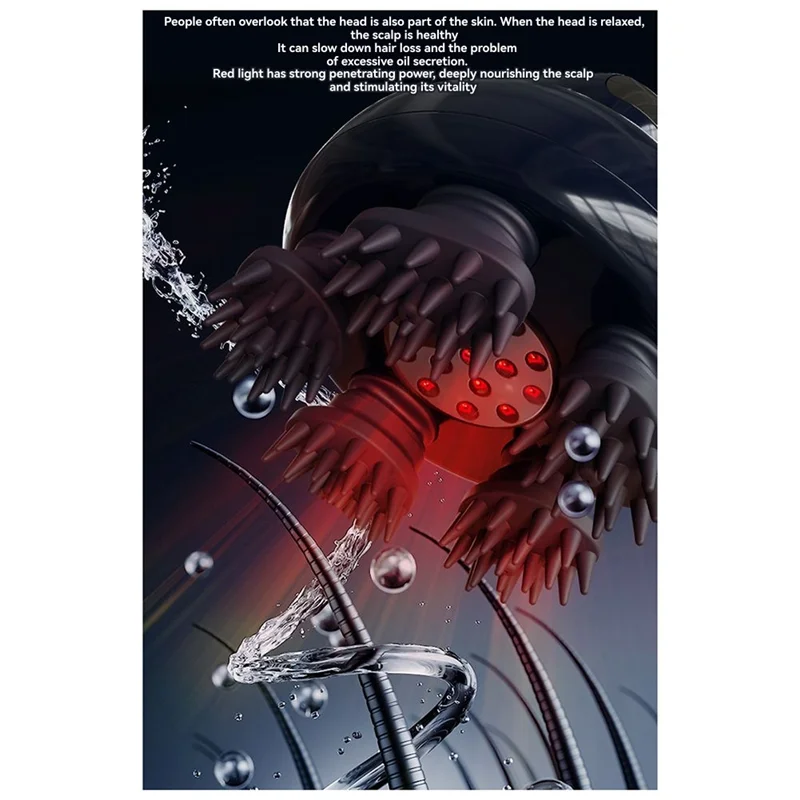 【24H-البيع!】مدلك الأنسجة العميقة EMS تدليك الرأس اللاسلكي تدليك شياتسو فروة الرأس تعزيز نمو الشعر وتخفيف التوتر المياه