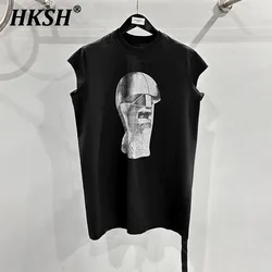 HKSH Summer New Men's Dark Print Cotton Vest Women's Punk Style Loose Unisex T-shirt Fashion Streetwear Chic Tide Tees HK2343