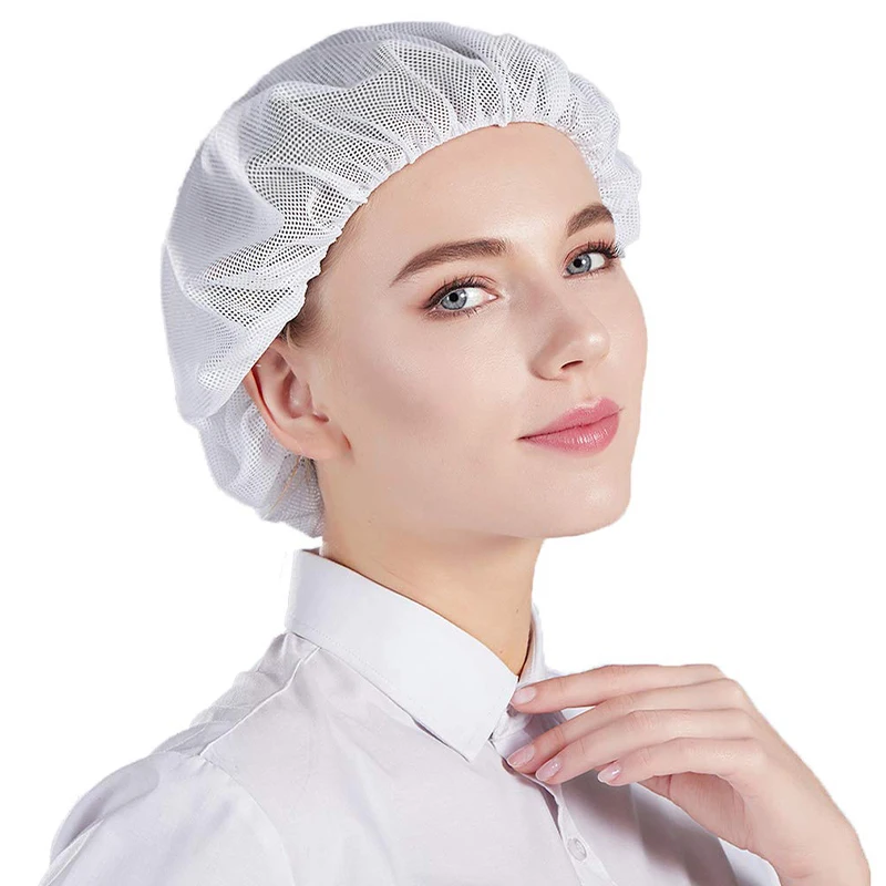 3/6 pezzi cappelli da lavoro in rete elastica cappelli di copertura dei capelli cappello da officina servizio di ristorazione cappello da cuoco capelli in bundle cottura cottura berretto igienico