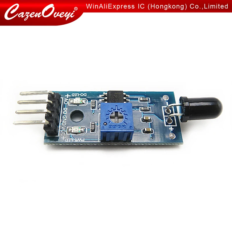 10 шт./партия, 4-контактный инфракрасный датчик обнаружения пламени LM393