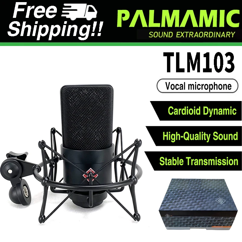 Free Shipping TLM 103 Super Cardioid Condenser Vocal Microphone 34mm Condenser tlm103 Studio Microphone