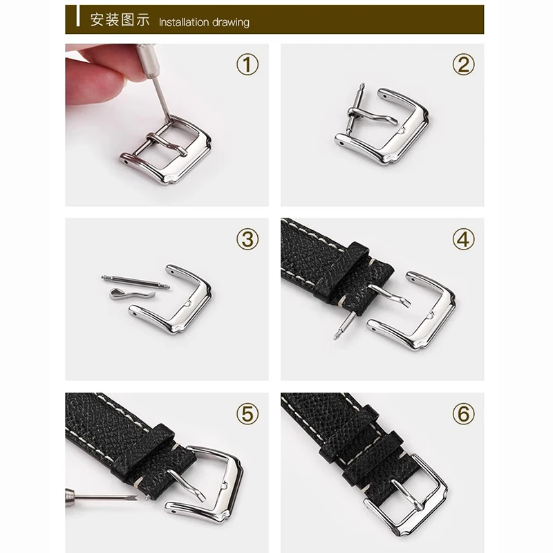 14mm 16mm 18mm 20mm cinturino in acciaio inossidabile fibbia donna uomo argento cinturino in metallo massiccio cinturino con chiusura accessori per cinturino