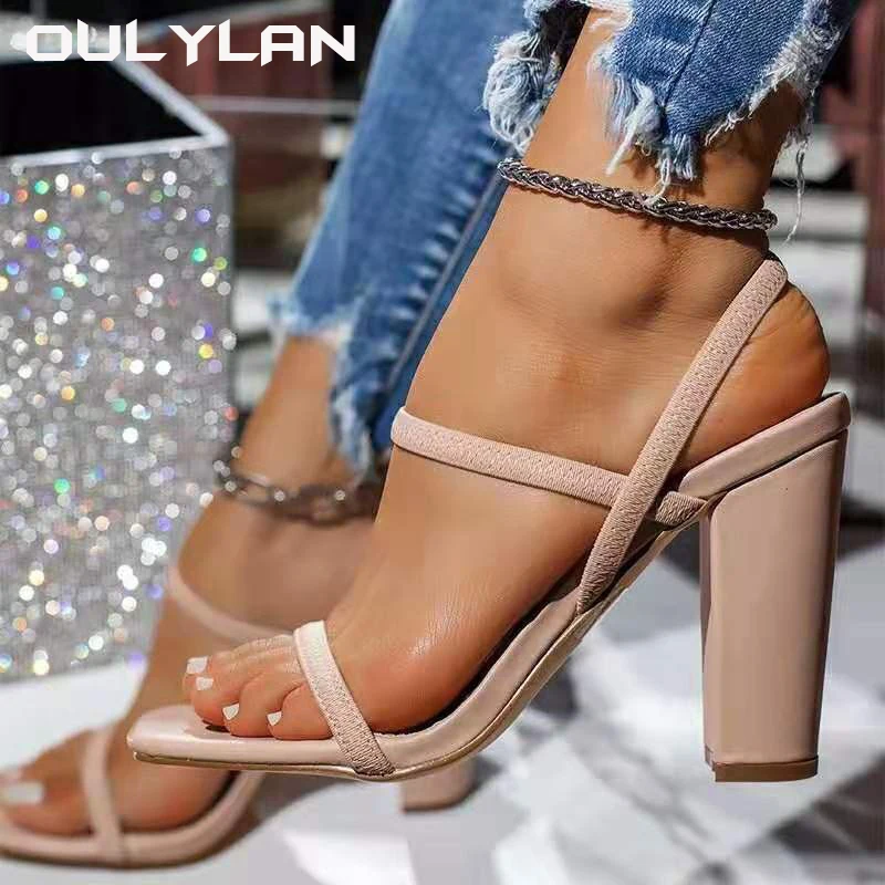 Oulylan 2024 Summer Womens High Heel Sandals Transparent Heels Luxury Strap Slingbacks Female Sexy Wedding Sandal