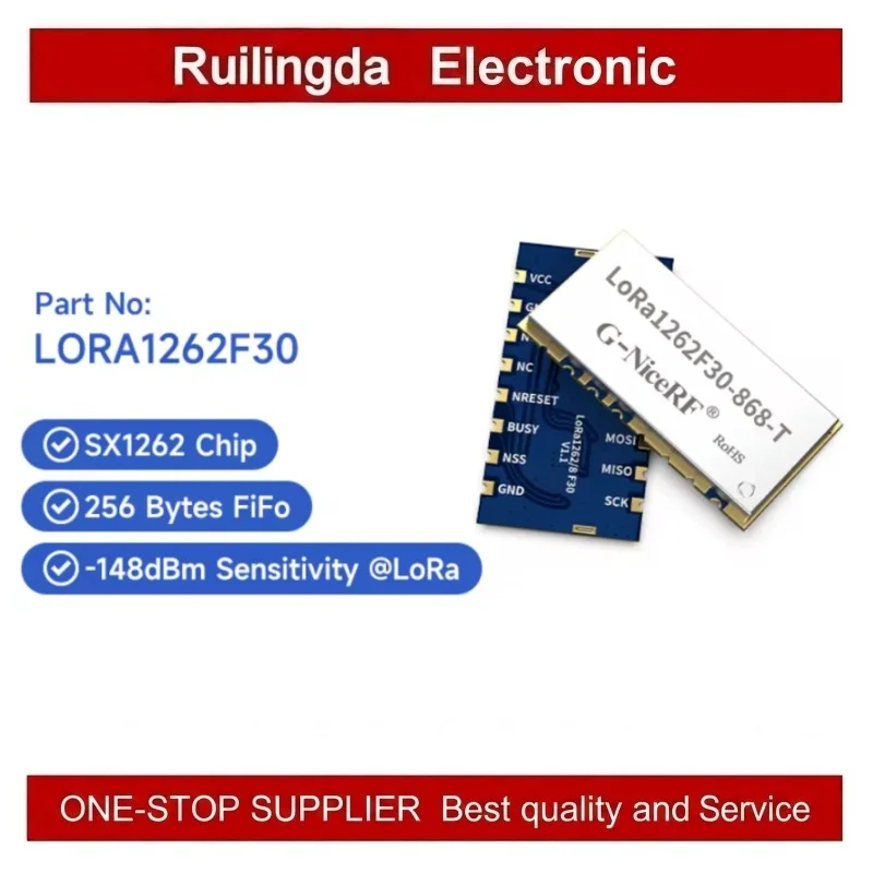 G-NiceRF LORA1262F30-T LoRa Module Customizable 150-960 MHz SX1262 33 dBm -148 dBm TCXO High Sensitivity Low Current