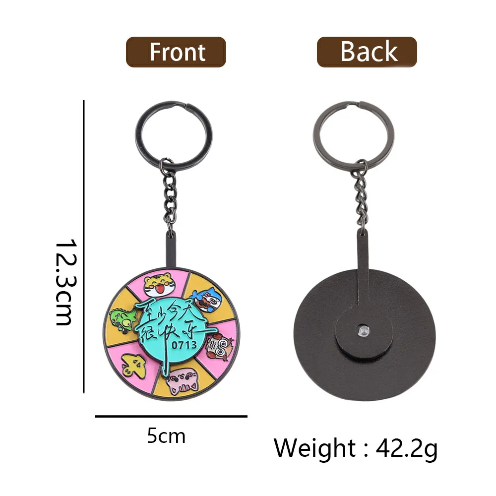 Niedlicher Cartoon 0713 Entscheidungsträger Drehrad Schlüsselanhänger Rotierender Stressabbau-Drehteller Schlüsselring Kreativer Anhänger Taschenanhänger – Detail 4
