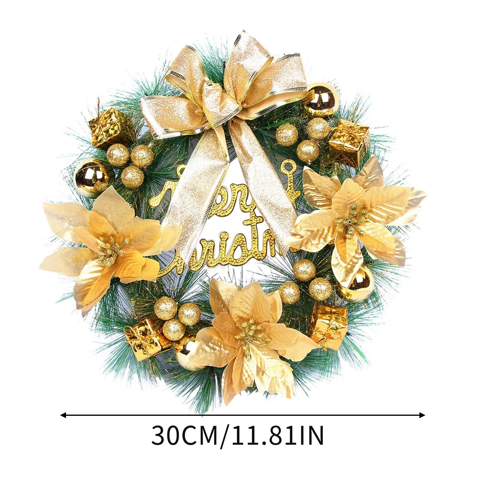 Christmas Wreath for Home Decor Christmas Front Door Garland Outdoor Decoration Door Hanging Ornament for Christmas Party