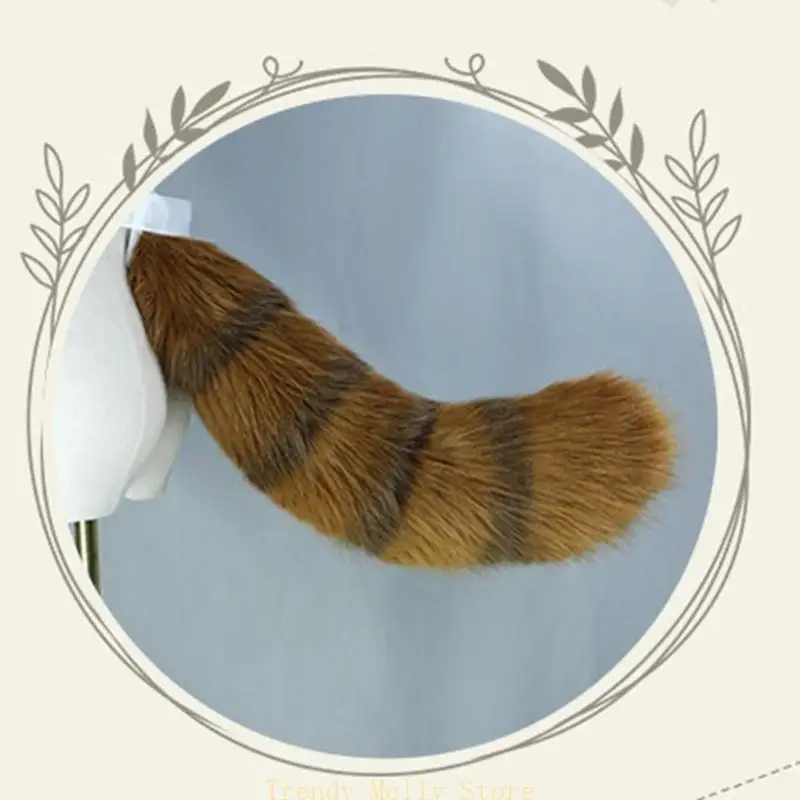 N5kb Raccoon Ears Baschetto e coda pelliccia in finto per Halloween COSTRO COSTRUTTO Accessori in costume per coda set