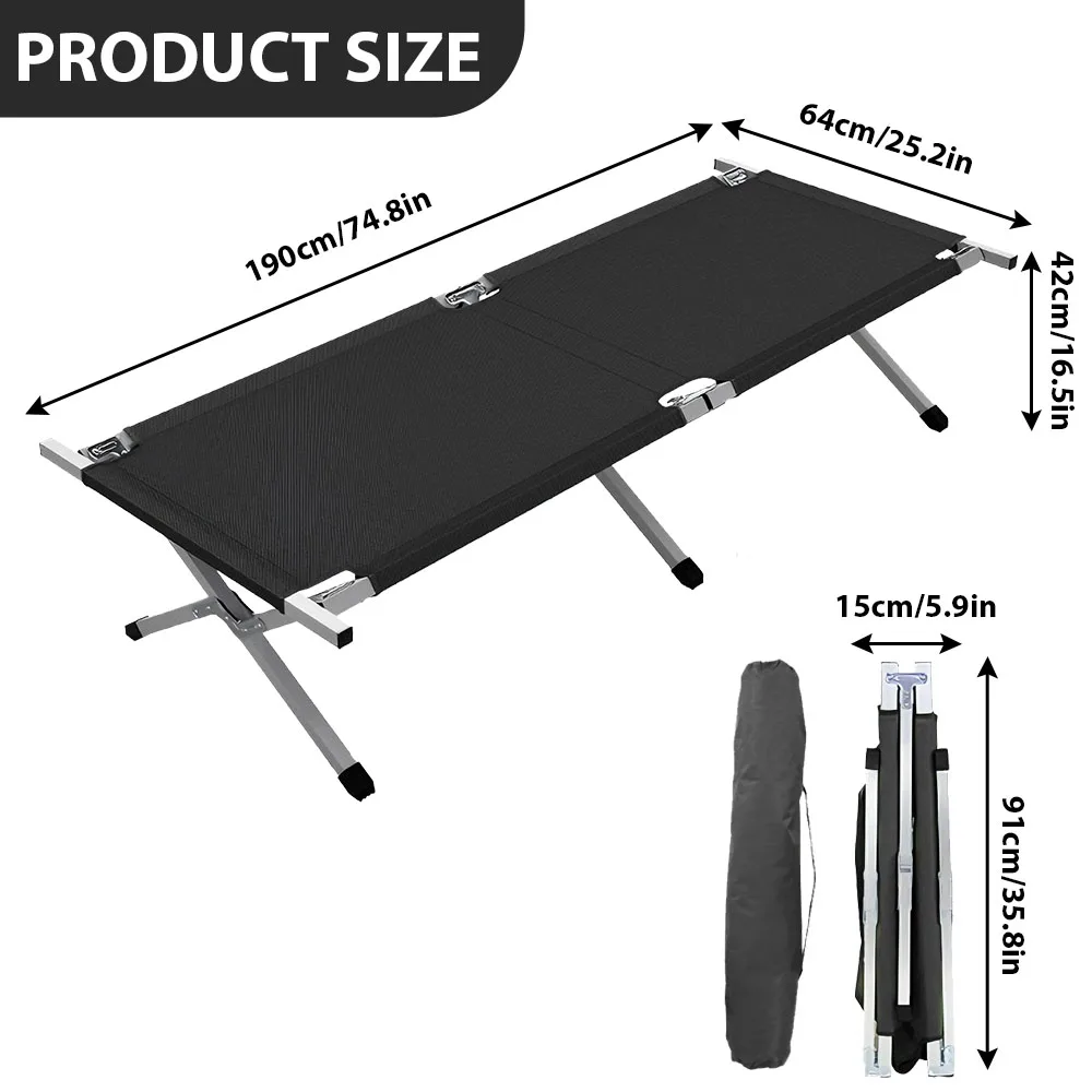 Cama Plegable para Acampar al Aire Libre, Cama Portátil para Acampar con Bolsa de Almacenamiento, Cama Impermeable para Dormir, Cama de Viaje, Equipo para Acampar al Aire Libre