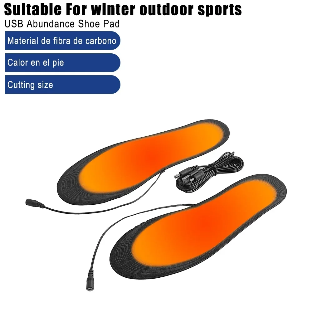 

Согревающие стельки для обуви с USB-подогревом для ног, электрическая грелка, коврик для носков, зимние виды спорта на открытом воздухе, катание на лыжах, велосипедные стельки с подогревом, детали
