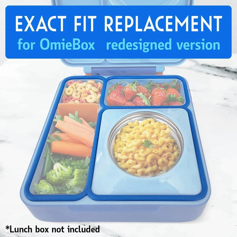 حشية إغلاق من السيليكون مكونة من قطعتين من حشية إغلاق جل السيليكا لقطع غيار صندوق الغداء OmieBox باللون الأبيض