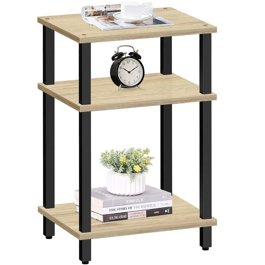 

End Table, Side Table, Nightstand, 3Tier Storage Shelf, Couch Table for Small Space, Living Room, Bed Room TB01BO049