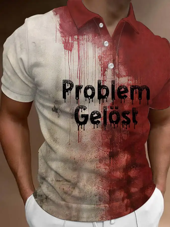 

Men's Halloween polo shirt "Bloody Problem Solved"